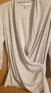 Adorable blouse. Tan with grey tone